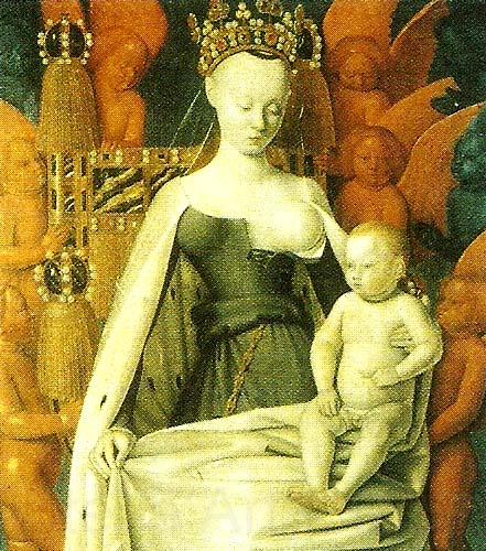 Jean Fouquet madonna och barn Norge oil painting art